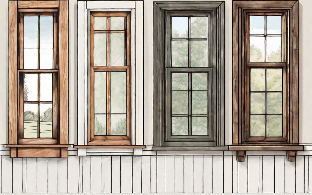 Four different styles of interior window trims